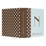 Initial Brown Polkadots/Blue Stripes Vinyl Binders