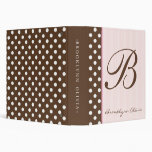 Initial Brown Polkadots/Pink Stripes Binder