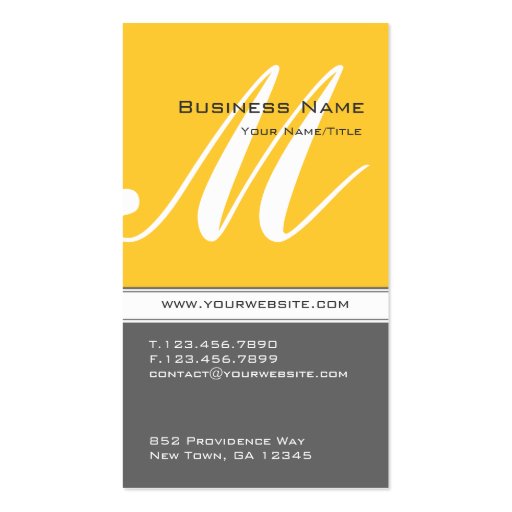 Initial Business Card (front side)