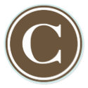 Initial C monogram circle letter seal party favor sticker