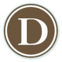 Initial D monogram circle letter seal party favor sticker