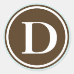 Initial D monogram circle letter seal party favor Sticker