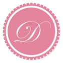 Initial D princess pink monogram seal party favor sticker