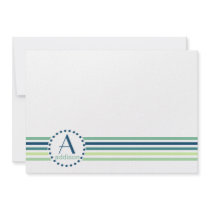 Initial Flat Note Card. (#FLAT 004) Personalized Announcement