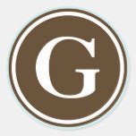 Initial G monogram circle letter seal party favor Sticker