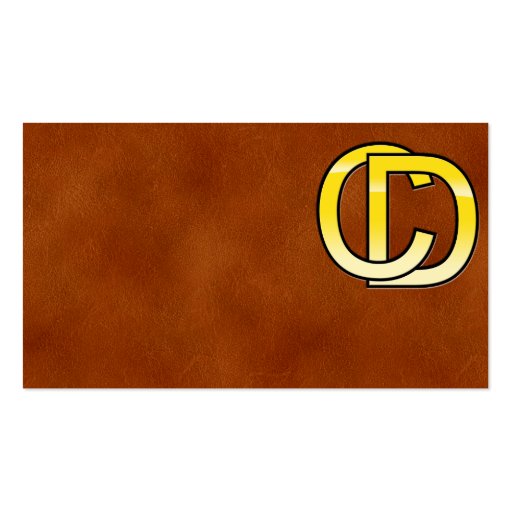 initial gold C and D on leather bottom Business Card Template (back side)