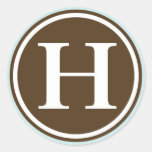 Initial H monogram circle letter seal party favor Round Sticker
