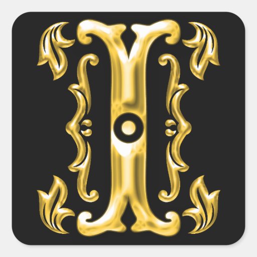 Initial I Capital Letter Sticker in Gold Zazzle