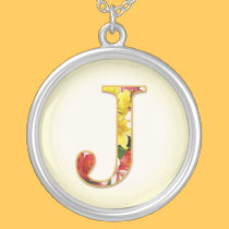 Initial J Flower Necklace necklaces