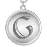 Initial Letter "G" Silver Necklace