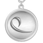 Initial Letter "Q" Silver Necklace