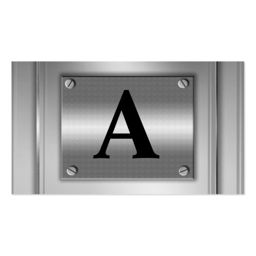 Initial Letter Silver Metal Business Cards