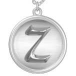 Initial Letter "Z" Silver Necklace