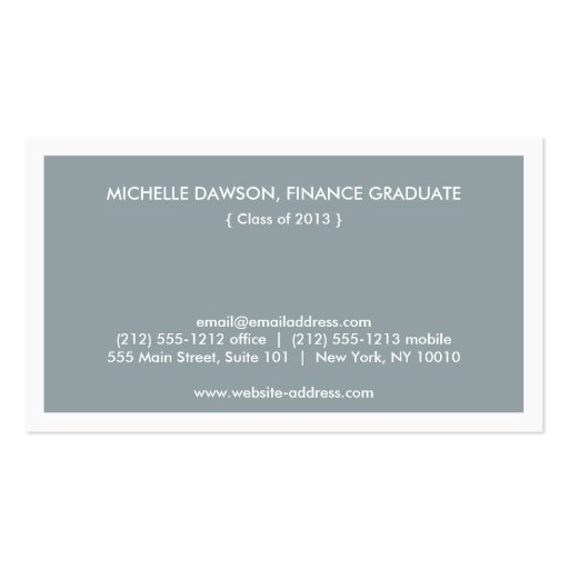 INITIAL LOGO for STUDENTS/UNIVERSITY (Gray) Business Card Template (back side)