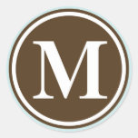 Initial M monogram circle letter seal party favor Stickers