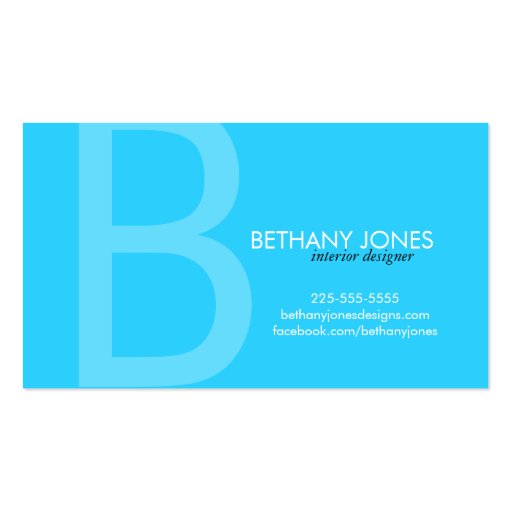 Initial Monogram Business Business Card (front side)