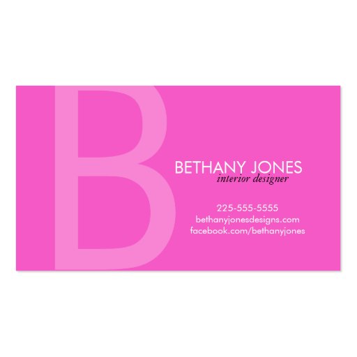 Initial Monogram Business Business Card Templates (front side)