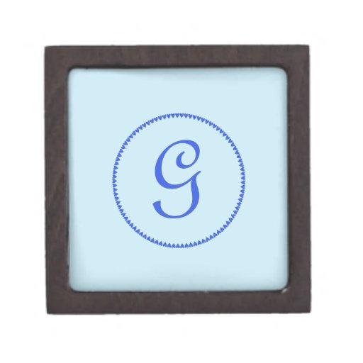 Initial monogram letter G hearts jewelry box Premium Trinket Boxes Zazzle