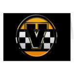 Initial V taxi driver Greeting Cards