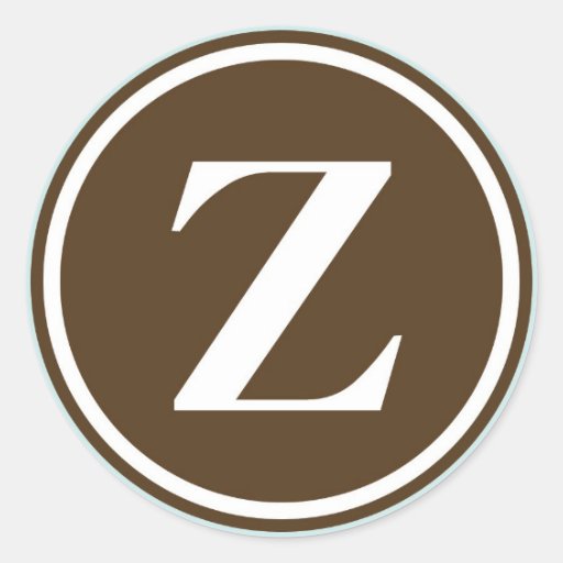 Initial Z monogram circle letter seal party favor Stickers Zazzle