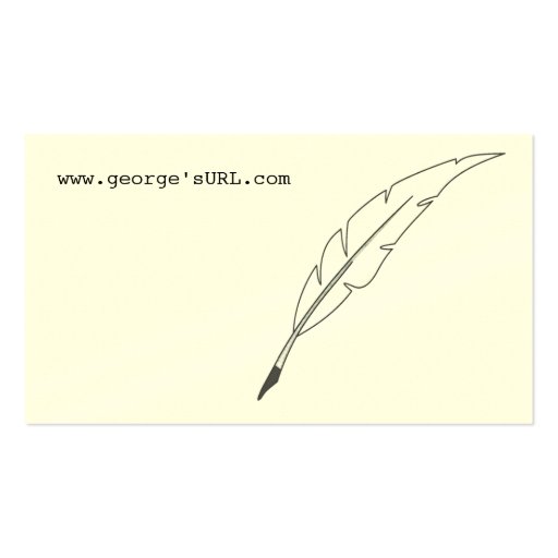 Initials and Quill Point Pen Business Card Template (back side)