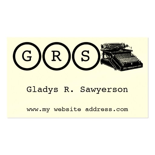 Initials and Typewriter Business Card