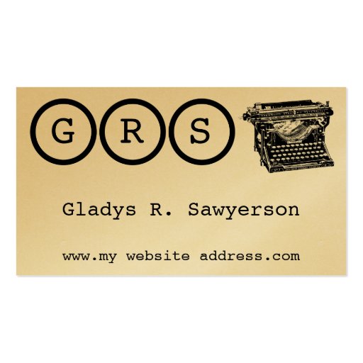 Initials and Typewriter Business Card (front side)