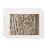 Initials Carved in Tree Save the Date Personalized Invitation