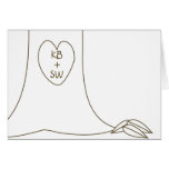 Initials Carved in Tree Trunk Card - Customized