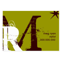 Initials Green Chubby Business Card Template