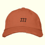 Initials "JJJ" Monogram embroidered hats