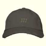 Initials "JJJ" Monogram embroidered hats