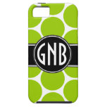 INITIALS LIME GREEN POLKA DOTS iPhone 5 Case