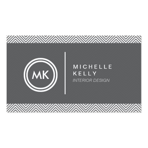 INITIALS LOGO with CHEVRON PATTERN 2 Business Card