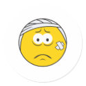 Injured Boo boo Smiley Face stickers
