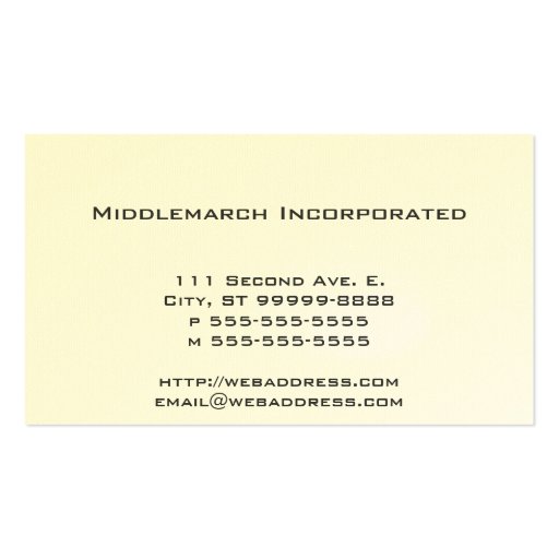 Ink and Quill Business Card Template (back side)