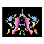 Ink Blot Card #10 - black background Post Card