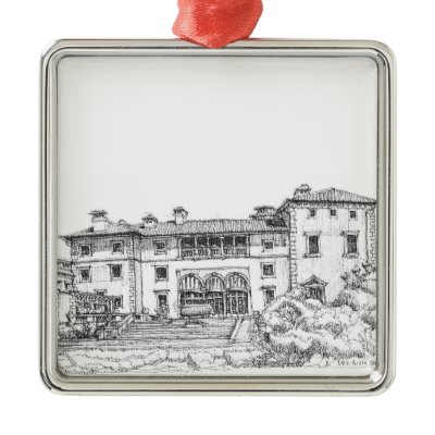 Ink building drawing ornaments
