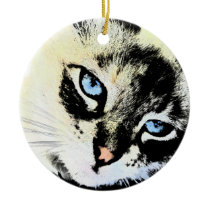 Ink Cat Round Ornament