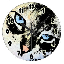 Ink Cat Round Wall Clock