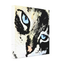 Ink Cat Square Wrapped Canvas Stretched Canvas Prints