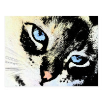 Ink Cat Unlined Notes Card Postcard