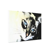 Ink Cat Wrapped Canvas Stretched Canvas Print