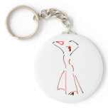 Ink Drawing of a Flamenco Dancer Keychains