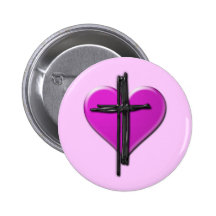 Ink Heart & Cross Button