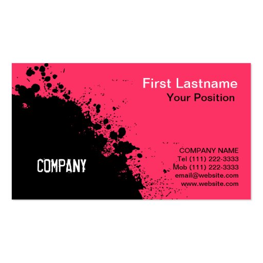 Ink Splat Business Card (front side)