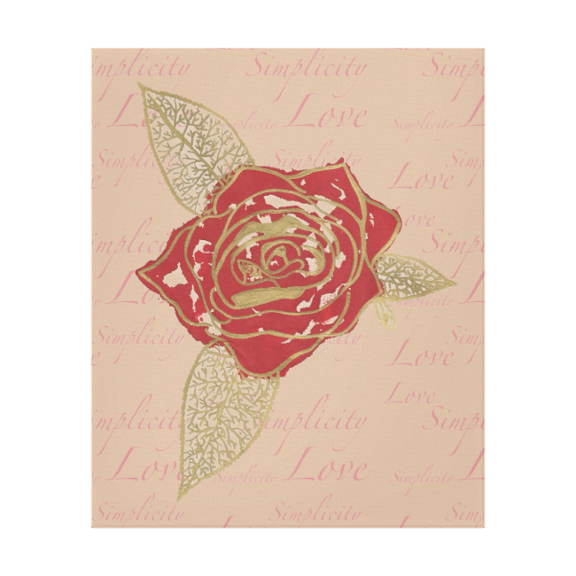 Inkblot Single Red Rose, Love And Simplicity Gallery Wrap Canvas