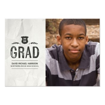 Inked | Photo Graduation Party 5x7 Paper Invitation Card by dulceevents at Zazzle