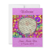 Inked Pink Abstract Baby Announcement Cards