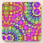 Inked Pink Abstract Cork Coasters
